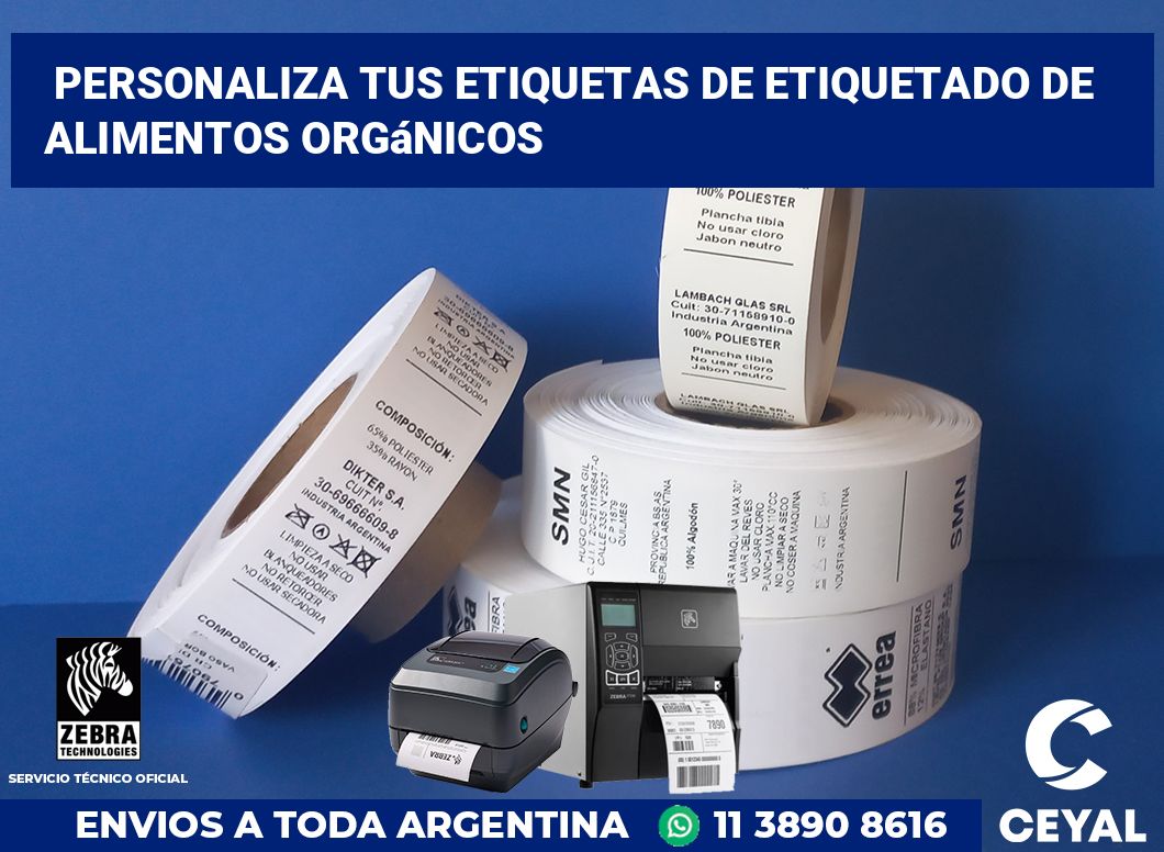 Personaliza tus Etiquetas de Etiquetado de Alimentos Orgánicos