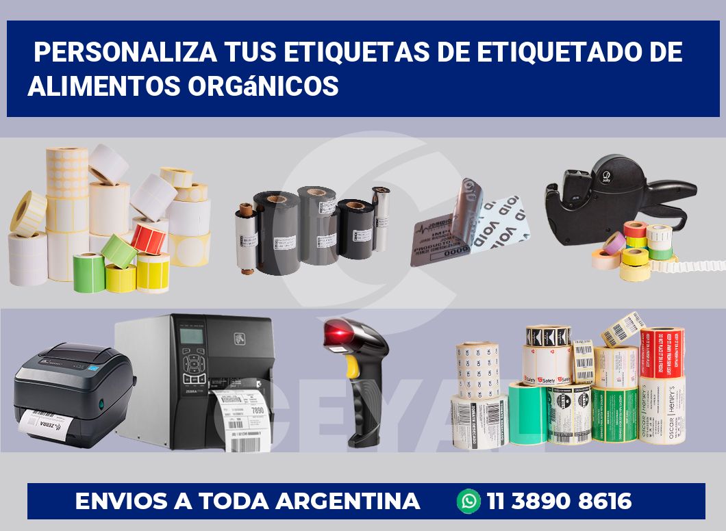 Personaliza tus Etiquetas de Etiquetado de Alimentos Orgánicos