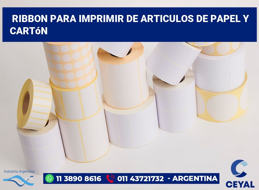 Ribbon para imprimir De articulos de papel y cartón