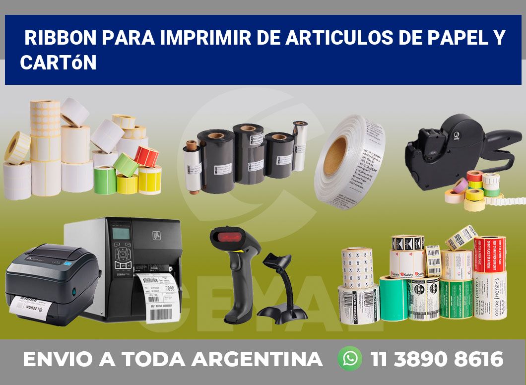 Ribbon para imprimir De articulos de papel y cartón