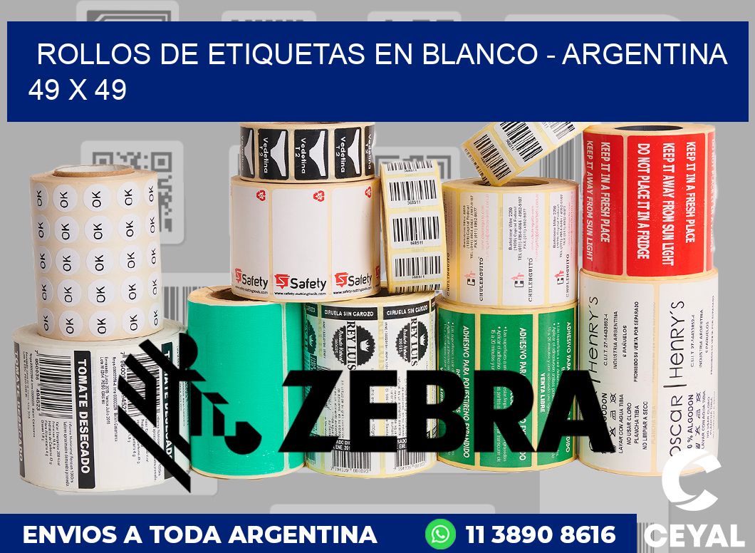 Rollos de etiquetas en blanco - Argentina 49 x 49