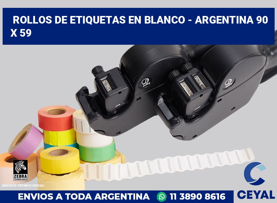 Rollos de etiquetas en blanco - Argentina 90 x 59