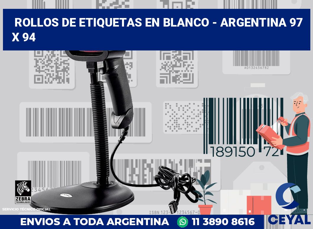 Rollos de etiquetas en blanco - Argentina 97 x 94