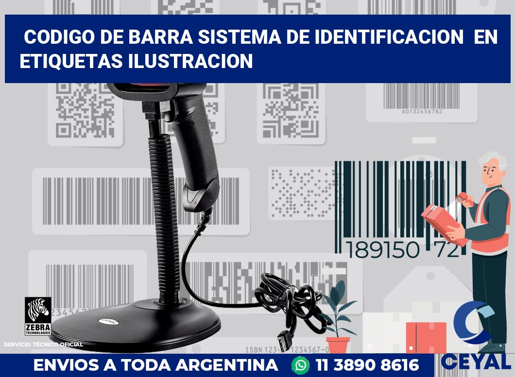 codigo de barra sistema de identificacion  en etiquetas ilustracion