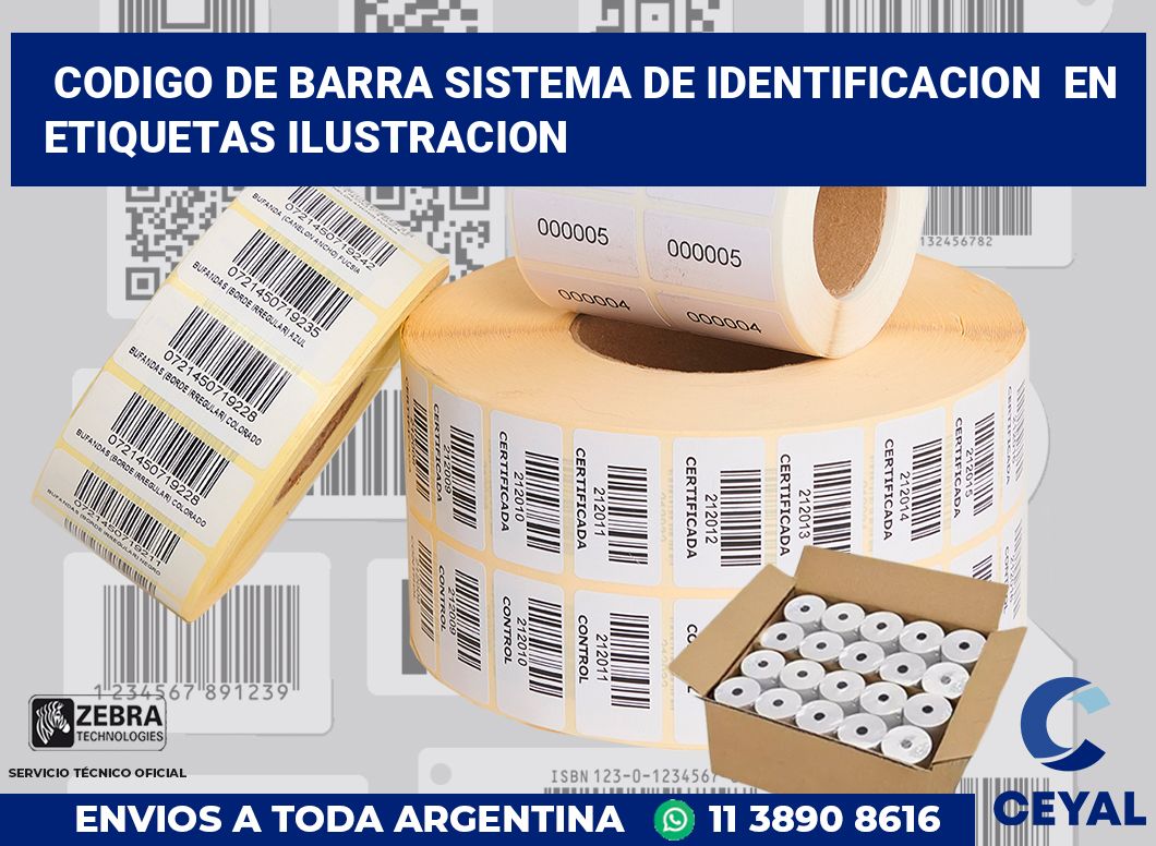 codigo de barra sistema de identificacion  en etiquetas ilustracion