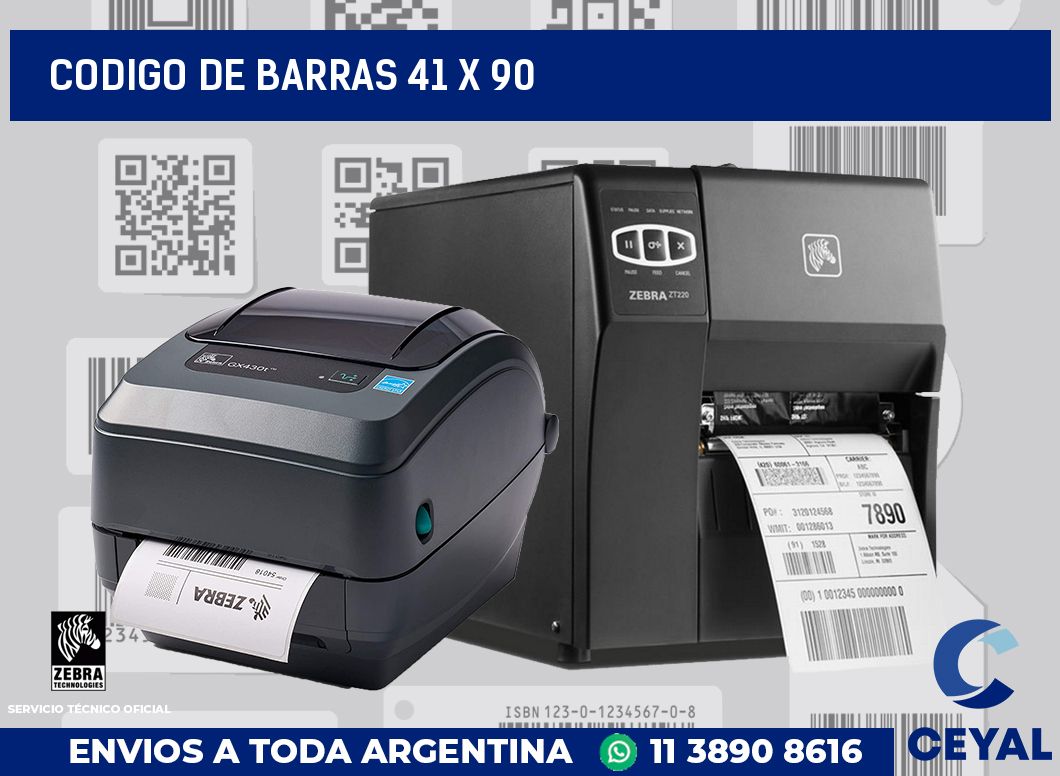 codigo de barras 41 x 90