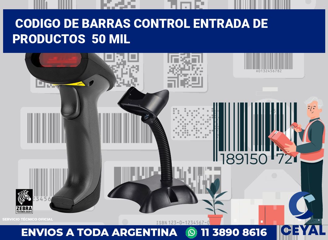 codigo de barras control entrada de productos 50 mil