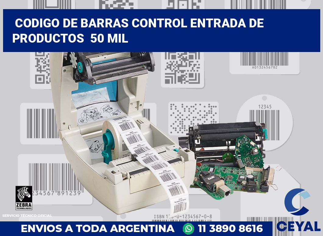codigo de barras control entrada de productos 50 mil