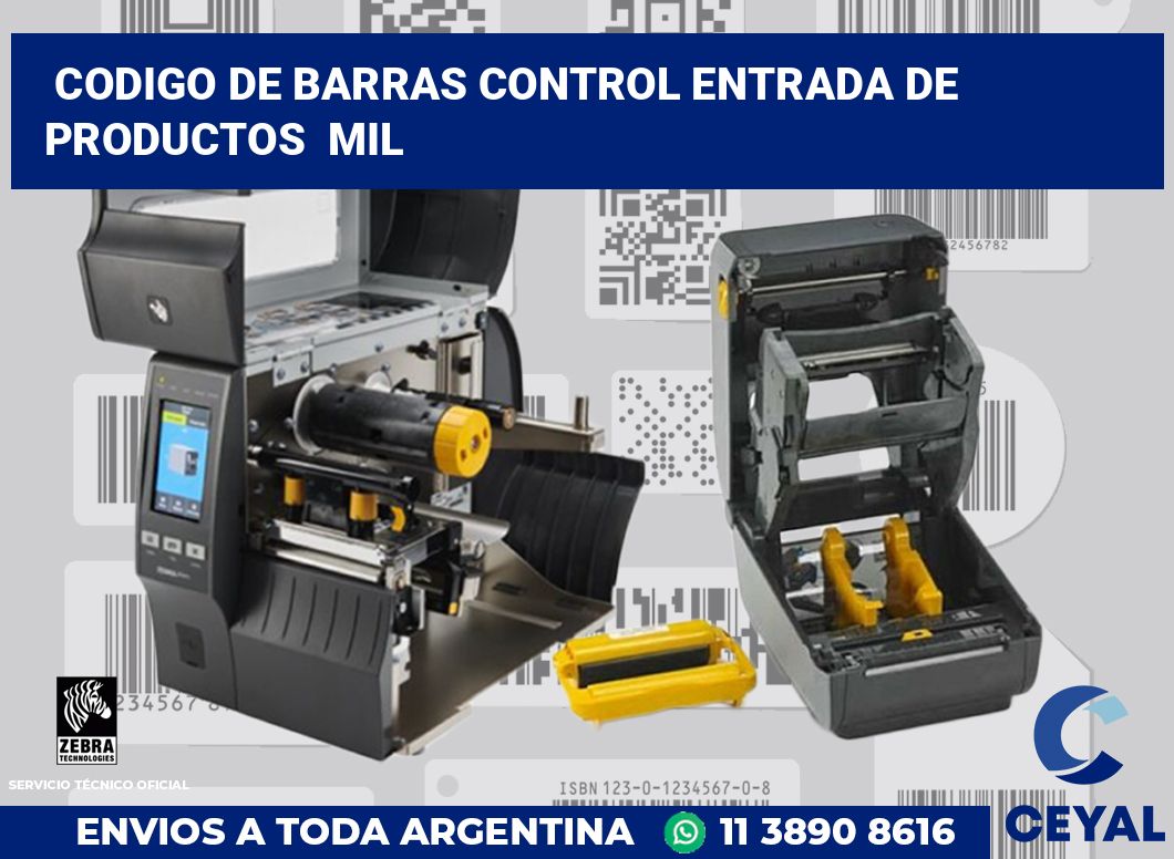 codigo de barras control entrada de productos  mil