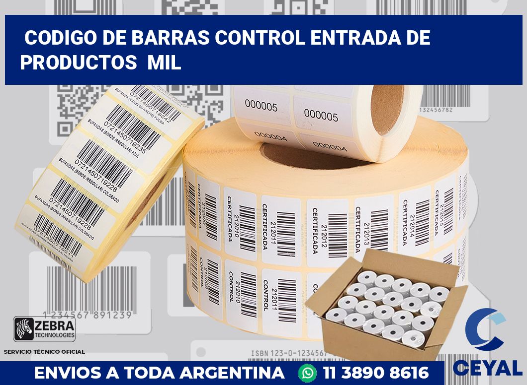 codigo de barras control entrada de productos  mil