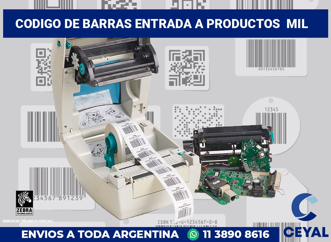 codigo de barras entrada a productos  mil