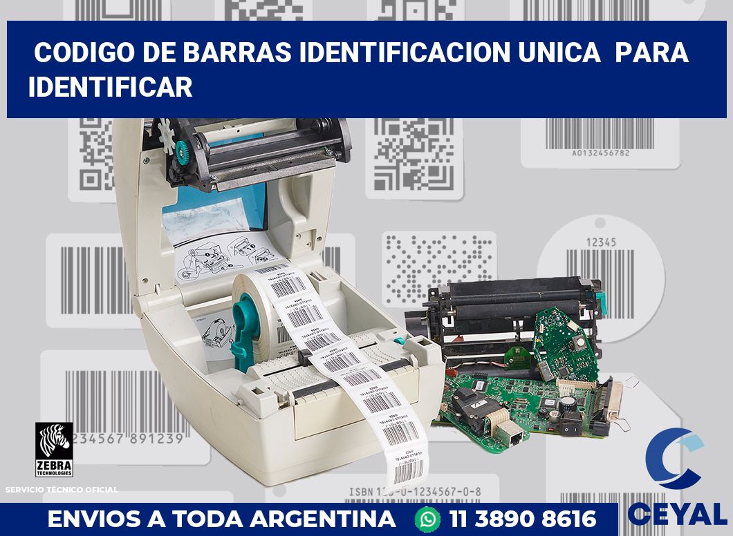 codigo de barras identificacion unica  para identificar