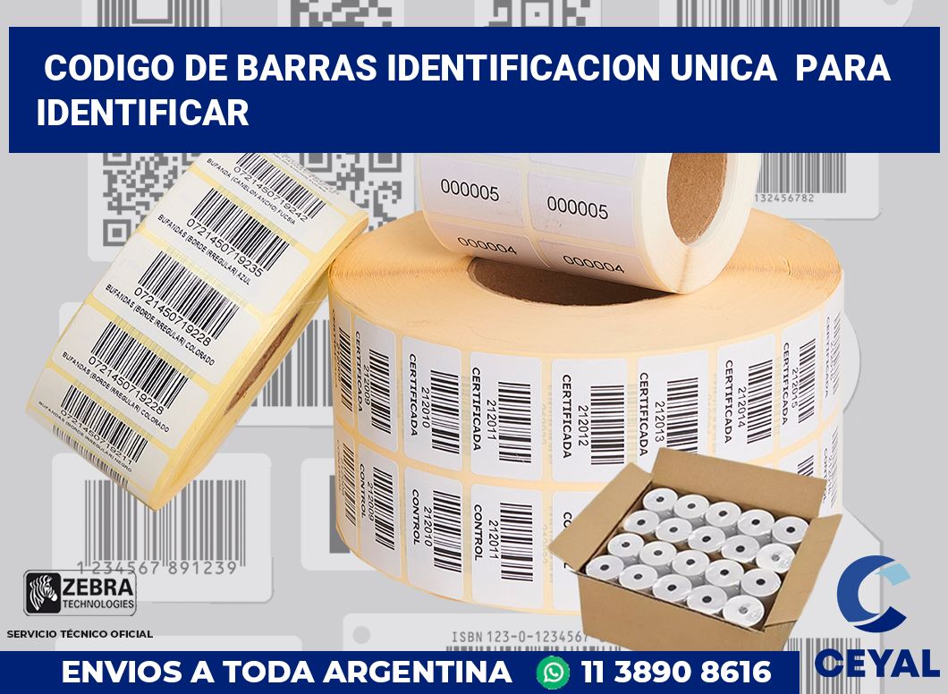 codigo de barras identificacion unica  para identificar