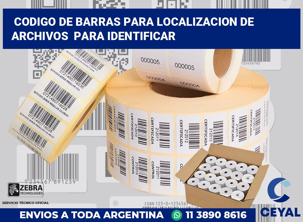 codigo de barras para localizacion de archivos  para identificar