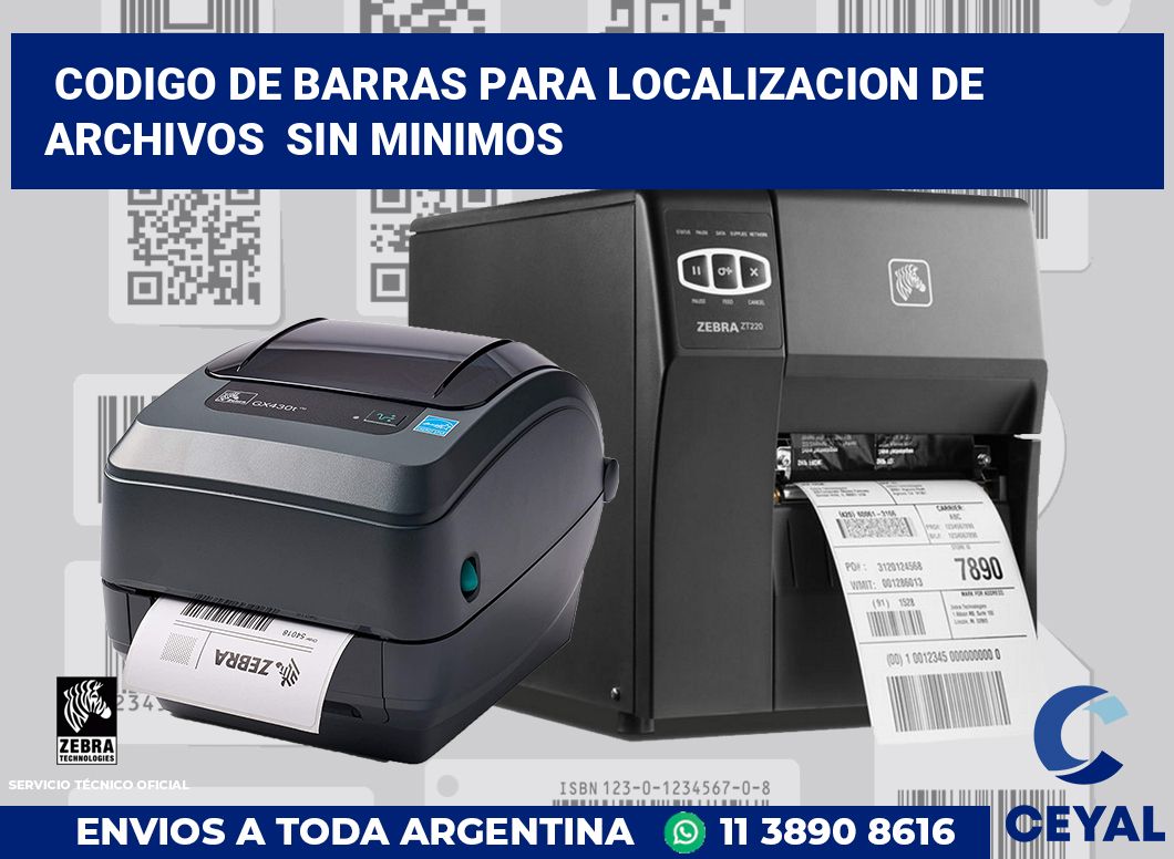 codigo de barras para localizacion de archivos  sin minimos