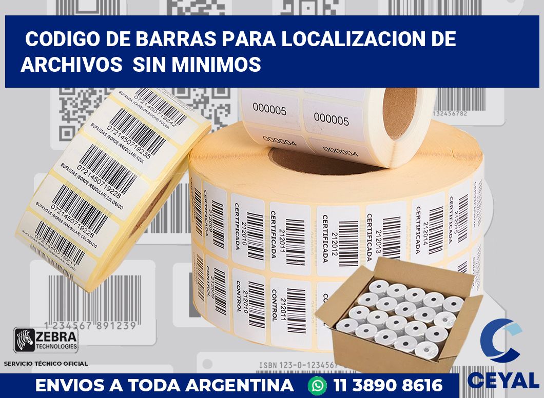 codigo de barras para localizacion de archivos  sin minimos