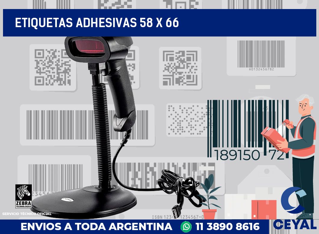 etiquetas adhesivas 58 x 66