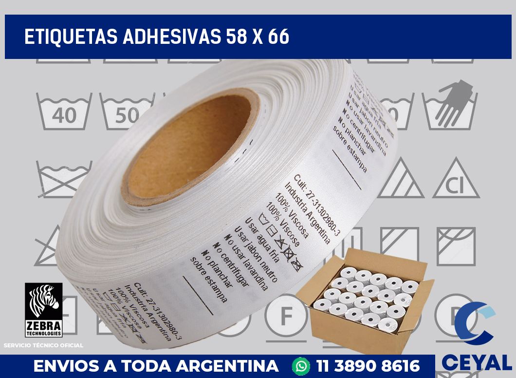 etiquetas adhesivas 58 x 66