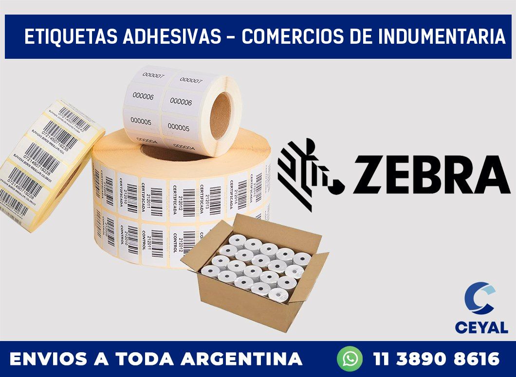 etiquetas adhesivas – Comercios de indumentaria