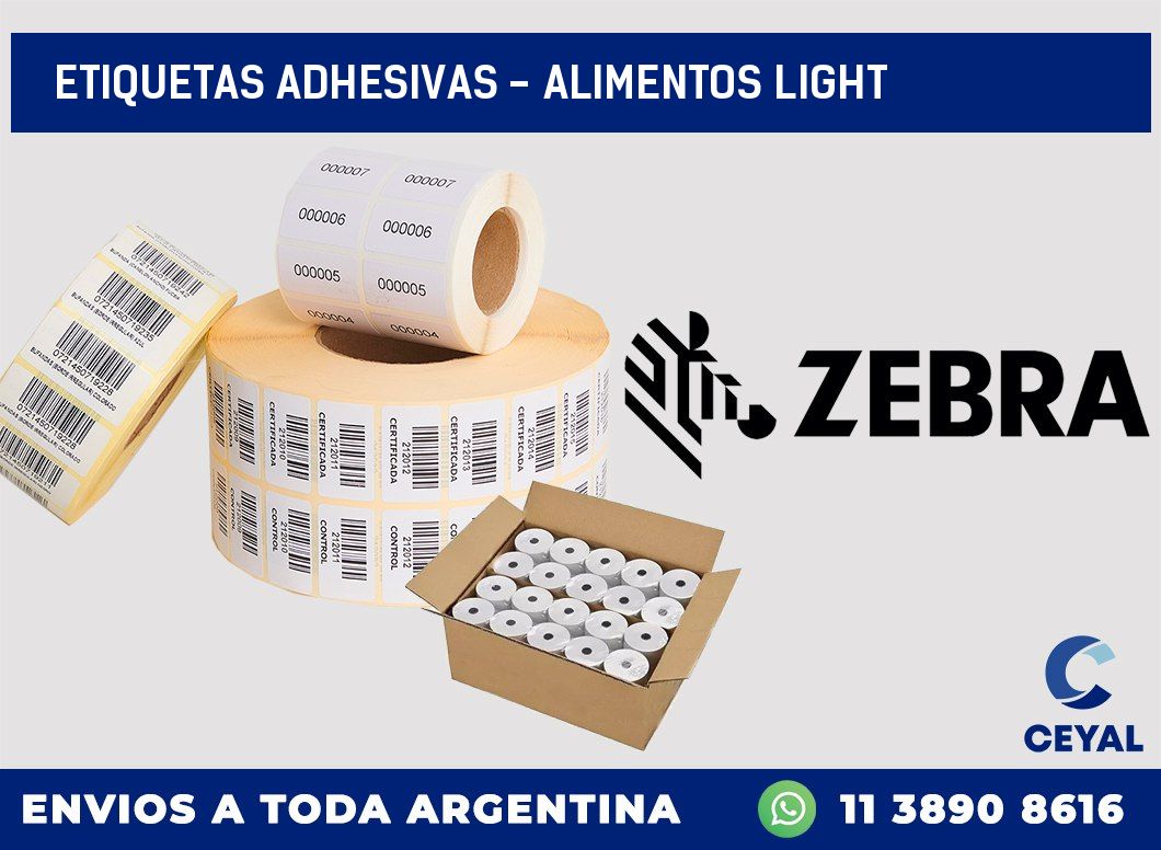 etiquetas adhesivas – alimentos light