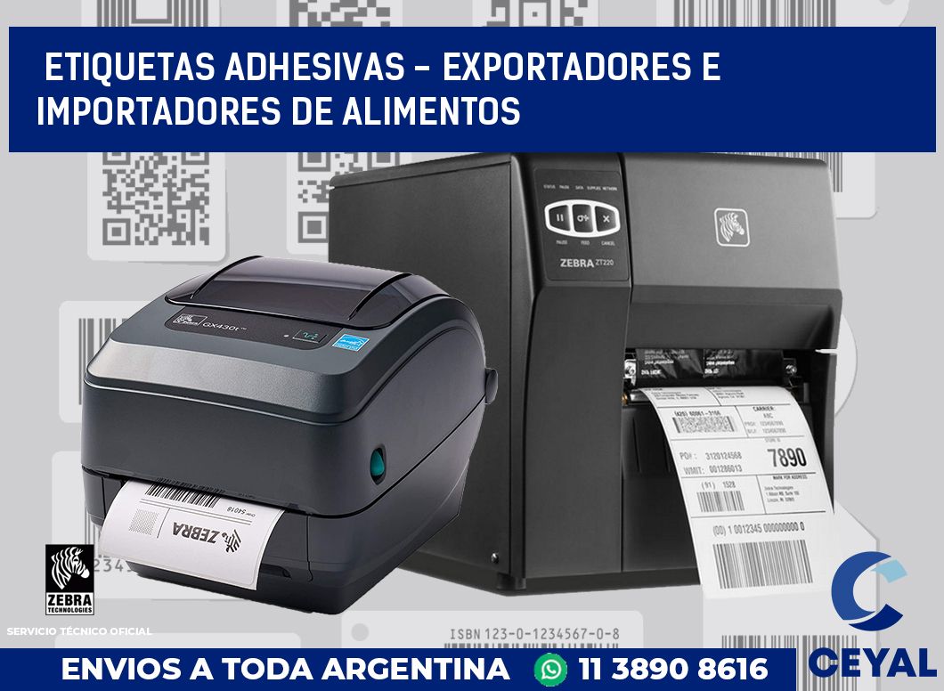 etiquetas adhesivas - exportadores e importadores de alimentos