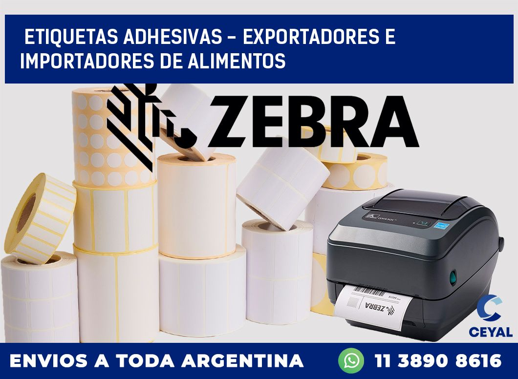 etiquetas adhesivas – exportadores e importadores de alimentos