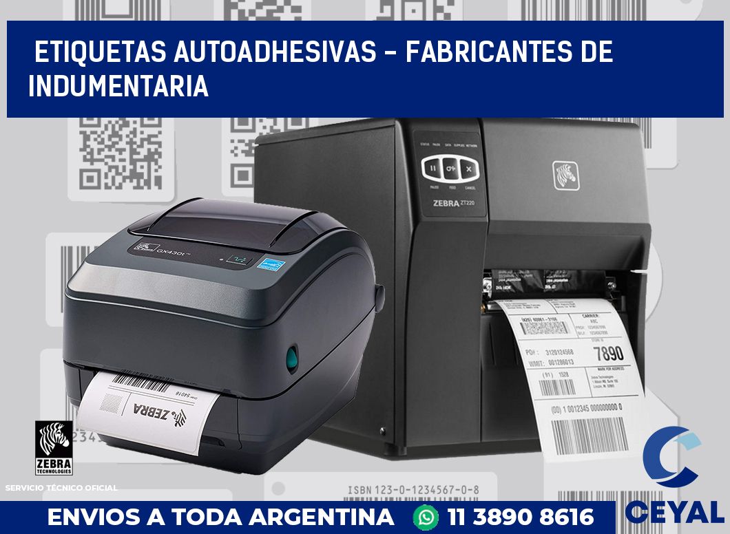 etiquetas autoadhesivas - Fabricantes de indumentaria