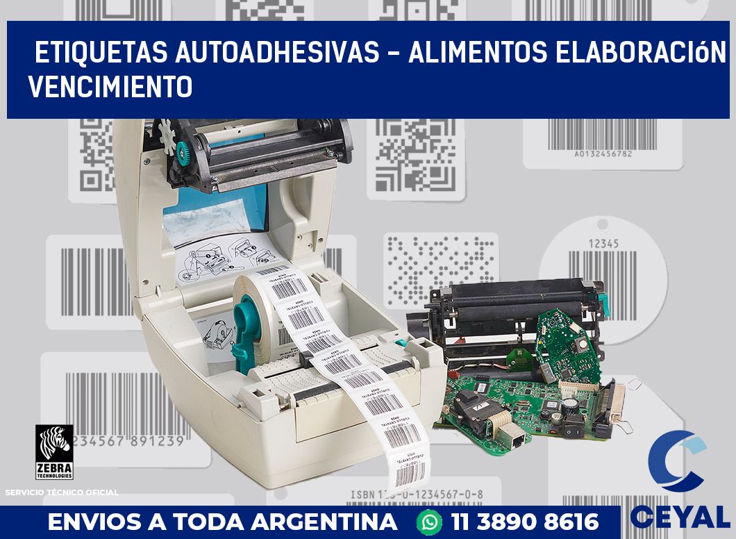 etiquetas autoadhesivas - alimentos elaboración vencimiento