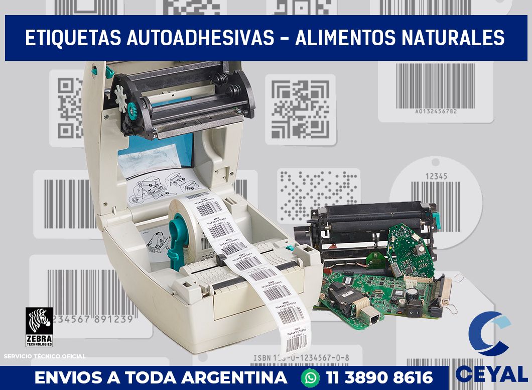 etiquetas autoadhesivas - alimentos naturales