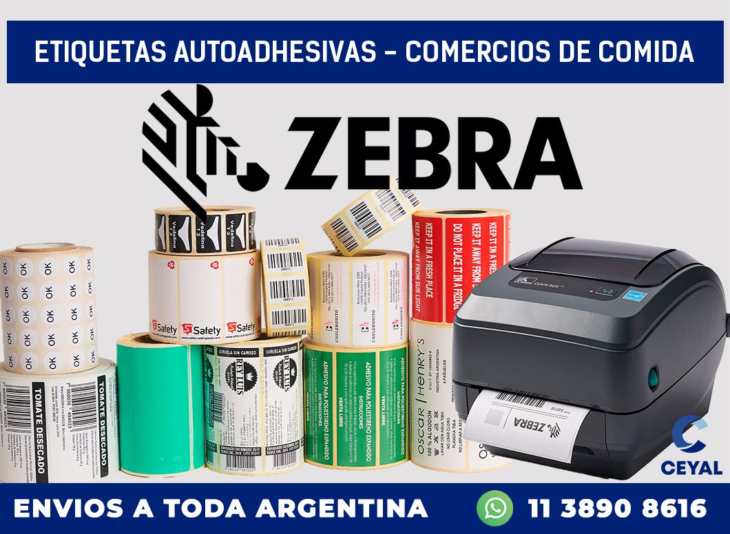 etiquetas autoadhesivas – comercios de comida