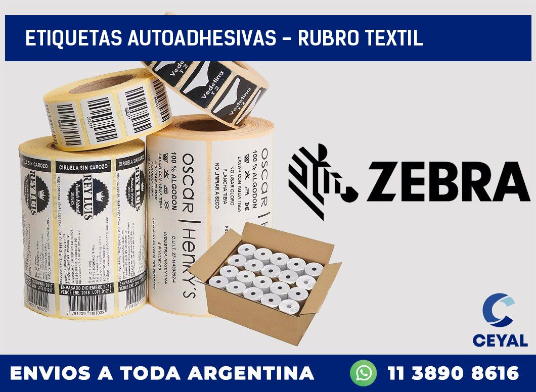 etiquetas autoadhesivas - rubro textil