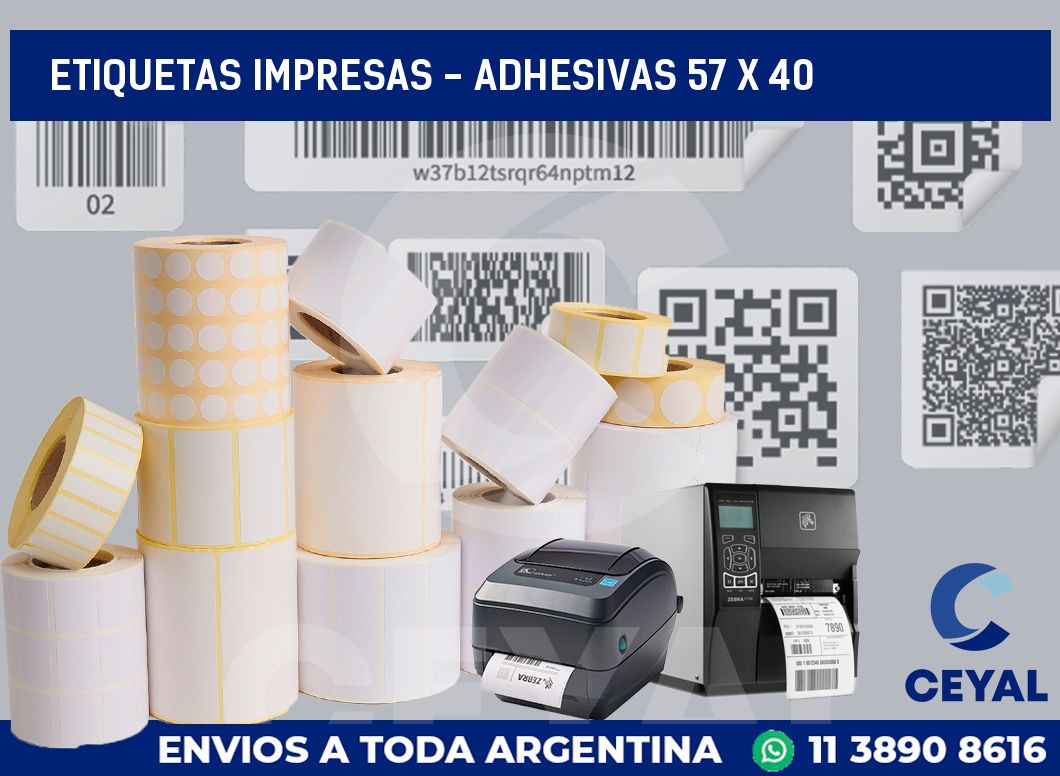 etiquetas impresas - Adhesivas 57 x 40