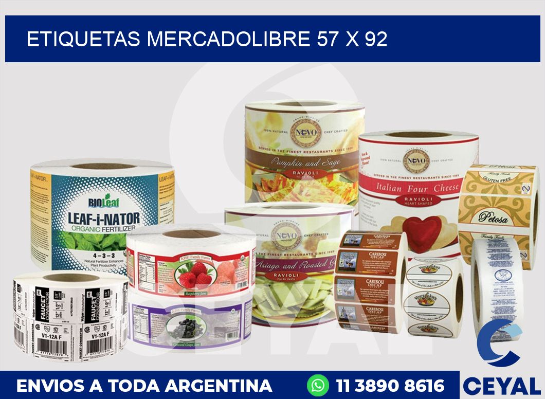 etiquetas mercadolibre 57 x 92