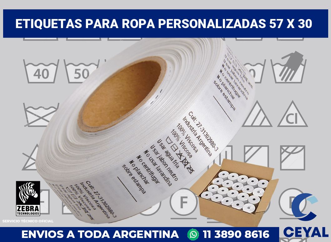 etiquetas para ropa personalizadas 57 x 30