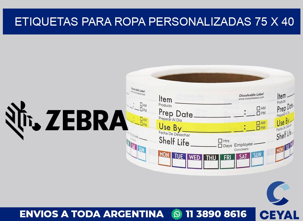 etiquetas para ropa personalizadas 75 x 40