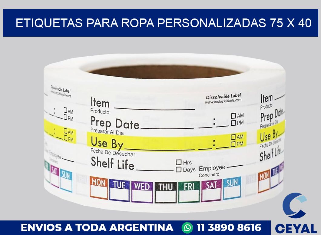etiquetas para ropa personalizadas 75 x 40