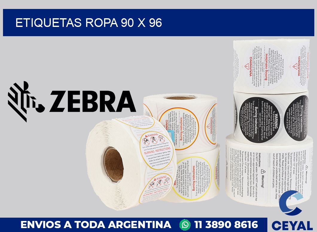 etiquetas ropa 90 x 96