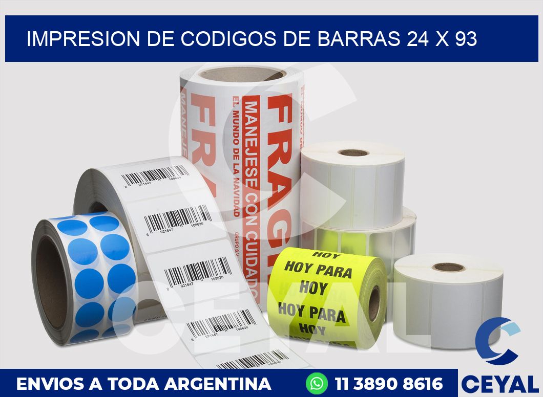impresion de codigos de barras 24 x 93