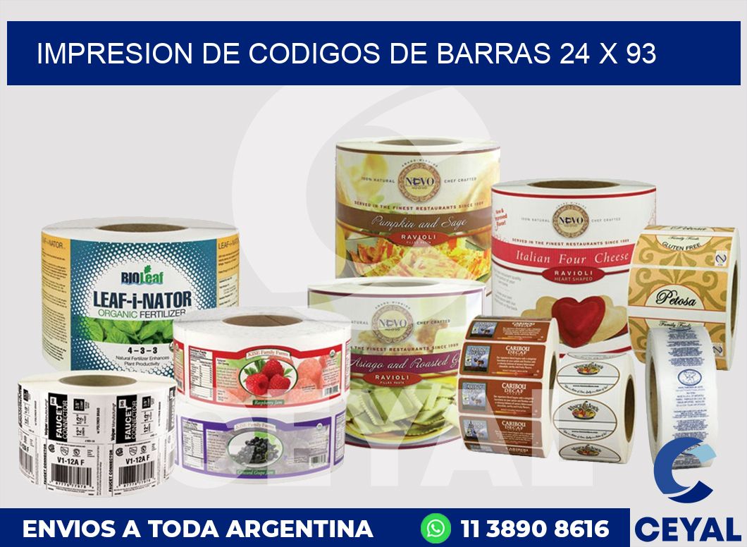impresion de codigos de barras 24 x 93