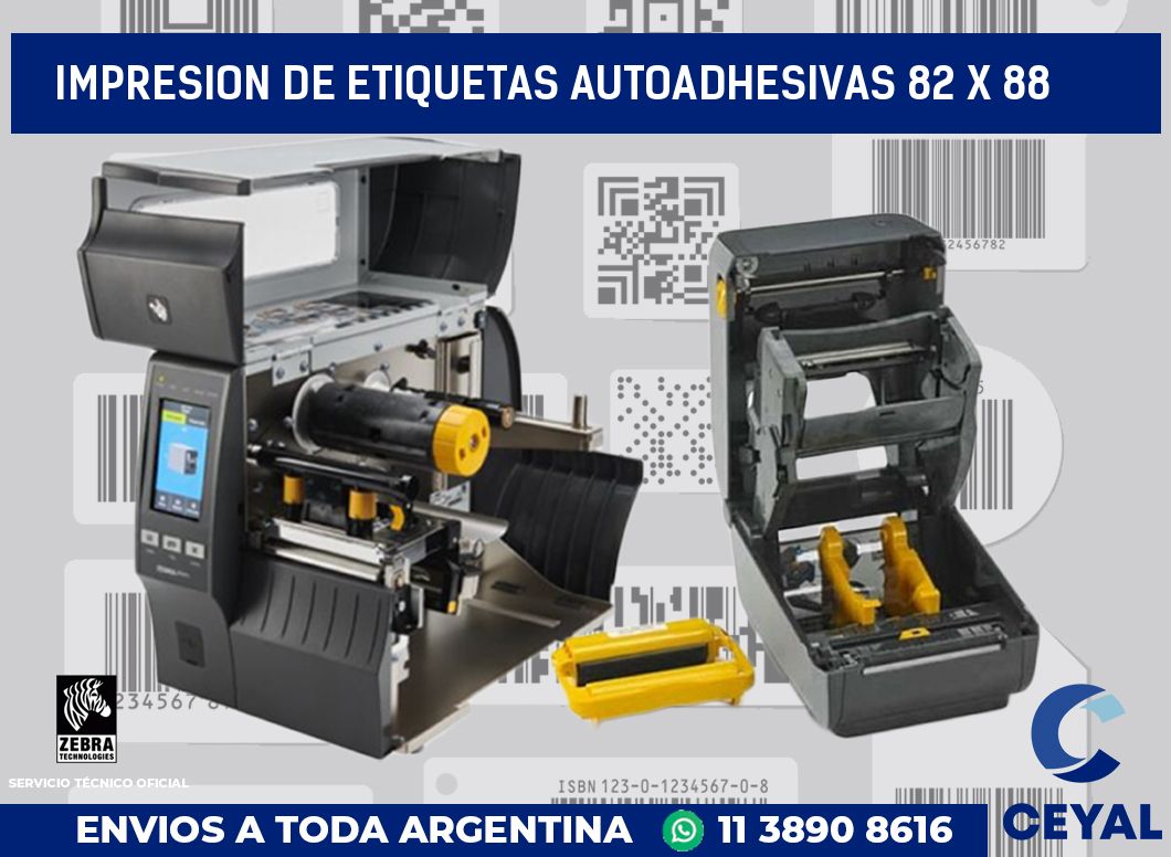 impresion de etiquetas autoadhesivas 82 x 88