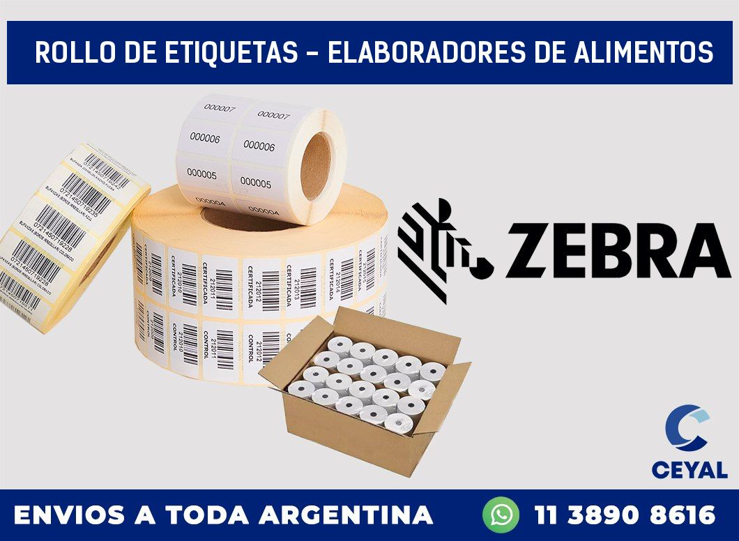 rollo de etiquetas - elaboradores de alimentos