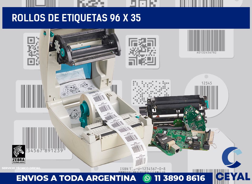 rollos de etiquetas 96 x 35