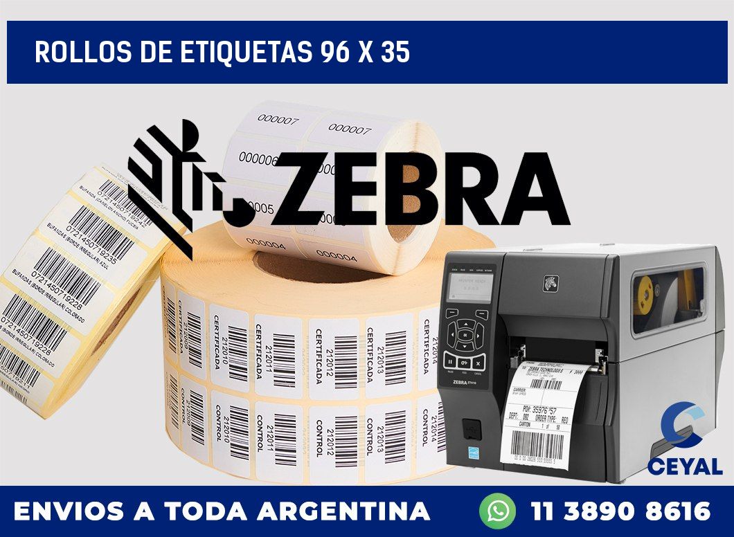 rollos de etiquetas 96 x 35