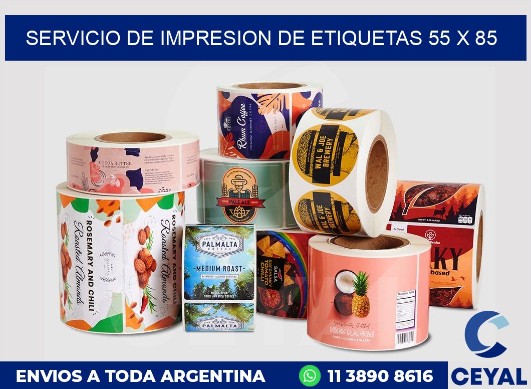 servicio de impresion de etiquetas 55 x 85