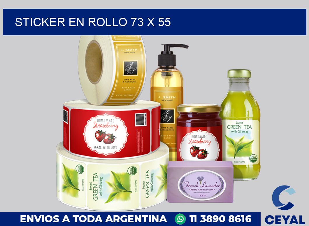 sticker en rollo 73 x 55