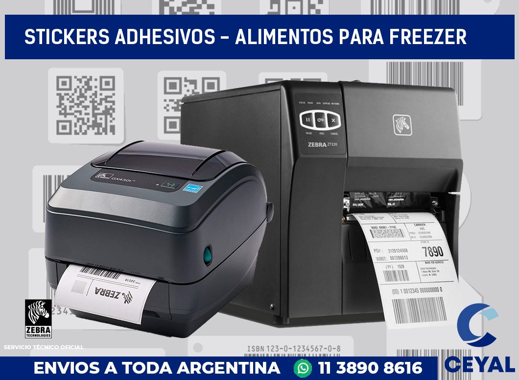 stickers adhesivos - alimentos para freezer