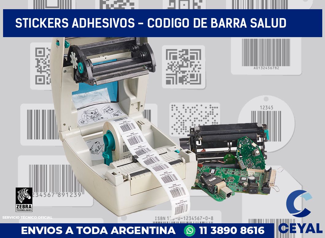 stickers adhesivos - codigo de barra salud