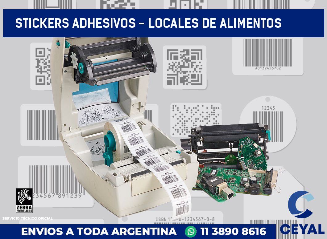 stickers adhesivos - locales de alimentos