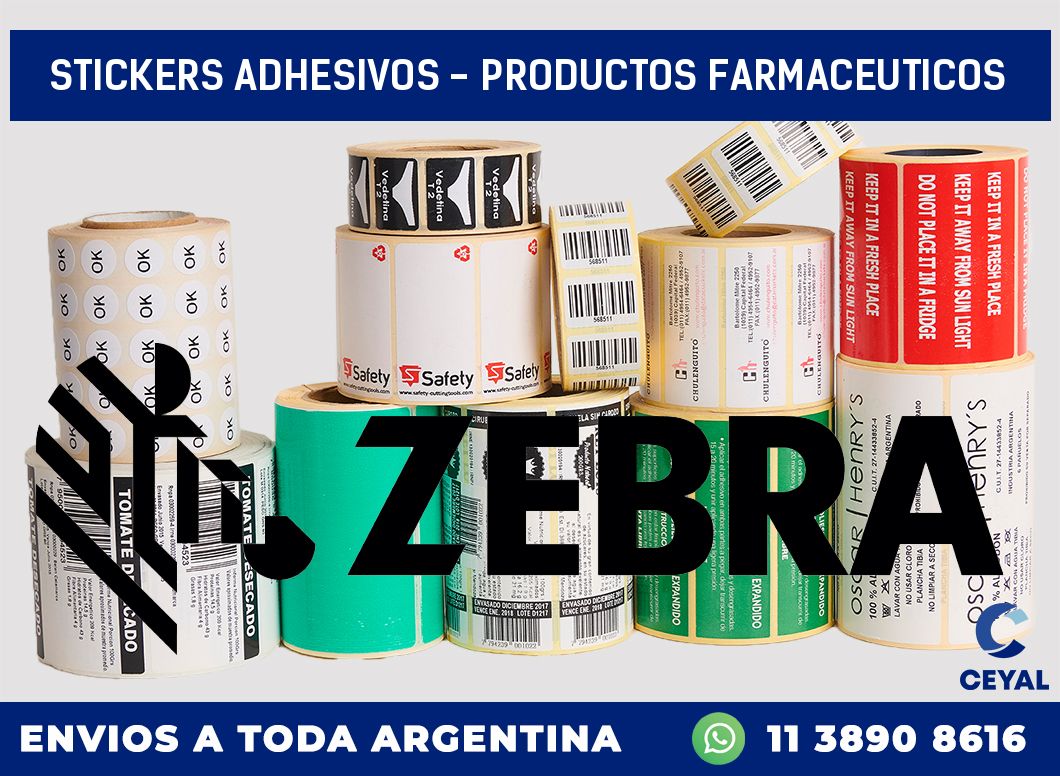 stickers adhesivos - productos farmaceuticos