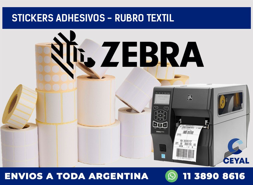 stickers adhesivos - rubro textil